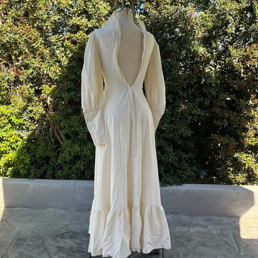 Vintage Gunne Sax By Jessica Cotton Velvet Prairie Renaissance Dress - Picture 3 of 15